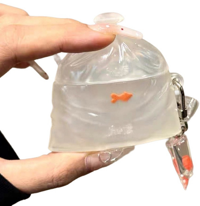 에델린 에어팟 실리콘 보호 케이스 동일 고리, 금붕어 가방, 1개, Airpods pro/pro2