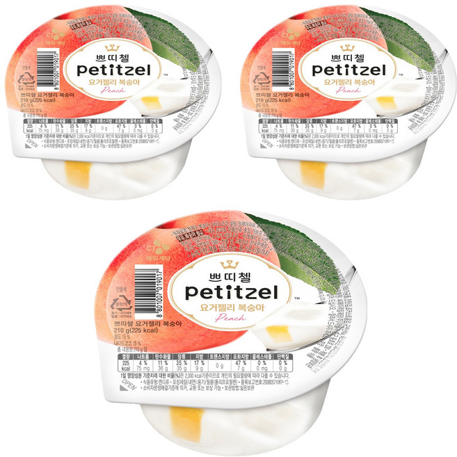 쁘띠첼 요거젤리 복숭아, 210g, 3개