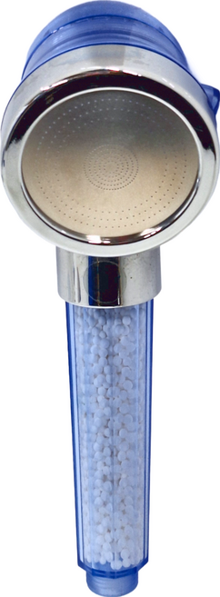 Water More 水摩爾 日本亞硫酸鈣沐浴除氯美肌蓮蓬頭 附替換濾球包, 藍色, 1組