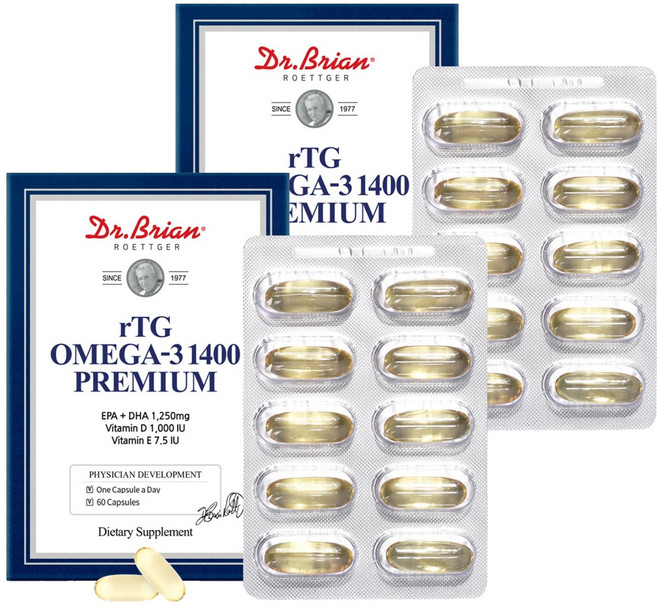 닥터브라이언 프리미엄 rTG 오메가3 1400 84g, 60정, 2개