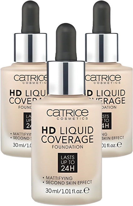 캐트리스 HD 리퀴드 커버리지 파운데이션 30ml, 010호 라이트베이지, 3개