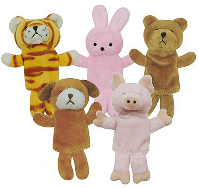 청양토이 보들이 동물 손가락 인형, 5종, 1세트, 1번