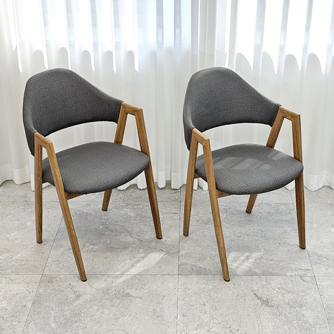 비올렛 수인체어 패브릭 스타일 의자, 진그레이, 2개