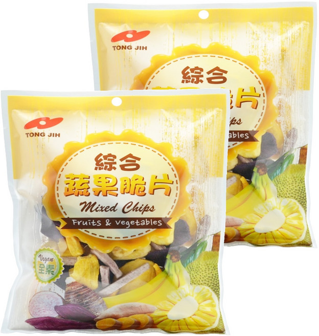 TONG JIH 統記食品 綜合蔬果脆片, 170g, 2包