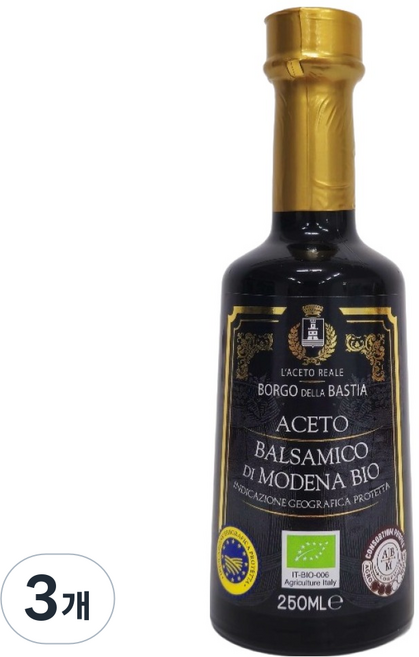 VARVELLO 瓦爾維羅 Borgo della Bastia 有機摩德納巴薩米克醋 3 Dolce, 3個, 250ml