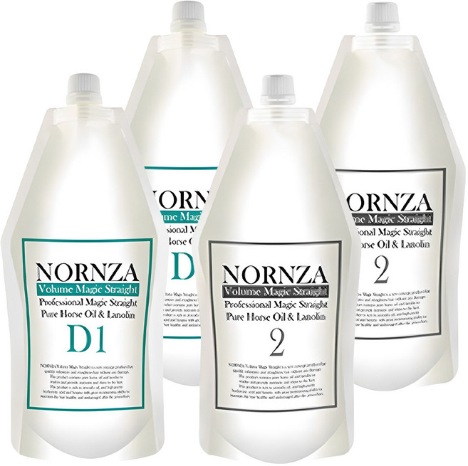NORNZA Volume Magic Straight受損髮護理直髮劑 D1劑 400g+2劑 400g, 2組