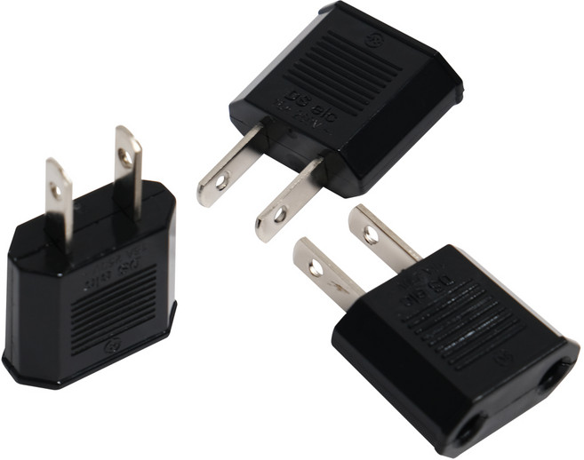 홈플래닛 국내생산 220V 변환 110V 플러그 여행용 어댑터 나사형, 블랙, 3개, 43mm