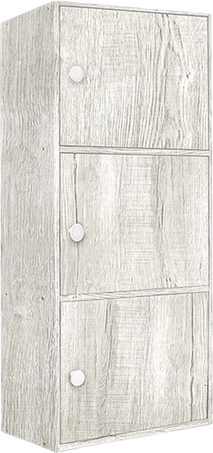 USEFUL DESIGN 悠室屋 三層門櫃 書櫃 13kg, 白橡, 3層