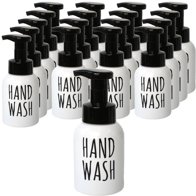 로맨틱노벰버 원형 HAND WASH 거품용기 300ml 레터링2, 블랙(캡), 18개