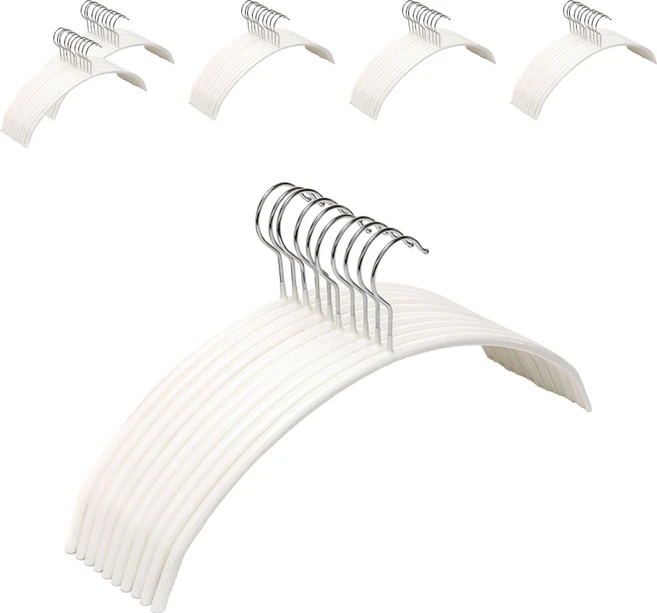 살림의기술 어깨뿔방지 논슬립 베이직 옷걸이, 화이트, 60개 - 쿠팡