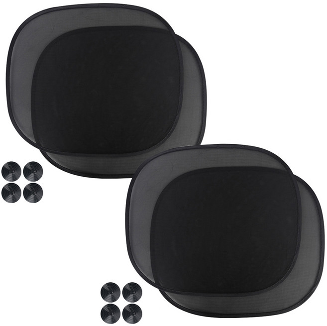 지엠지모터스 차량용 햇빛가리개 매쉬 와이어 큐방 4p, 블랙, 4개