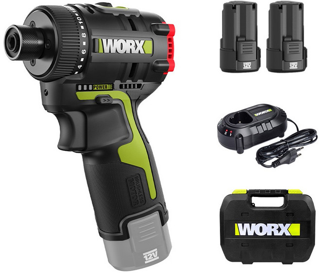 WORX 12V 충전 드릴 드라이버 WU129, 1개