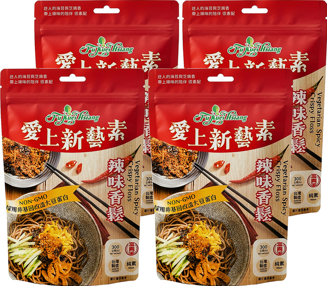 富貴香 辣味香鬆 純素, 300g, 4包