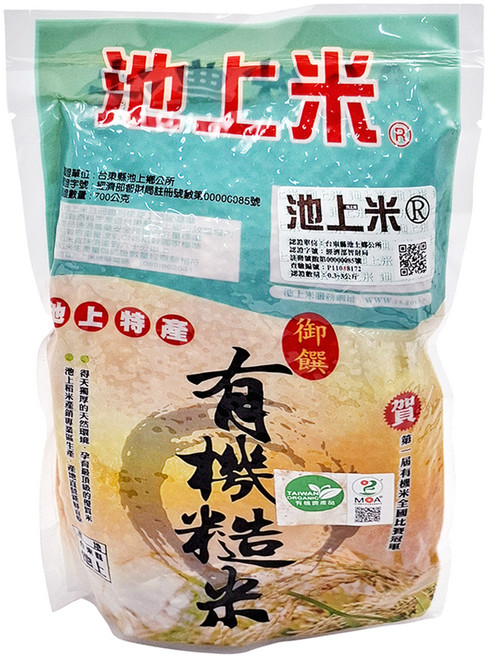 池上多力米 有機糙米, 700g, 1包