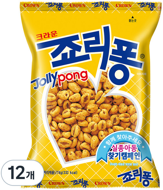 크라운 죠리퐁 스낵, 74g, 12개