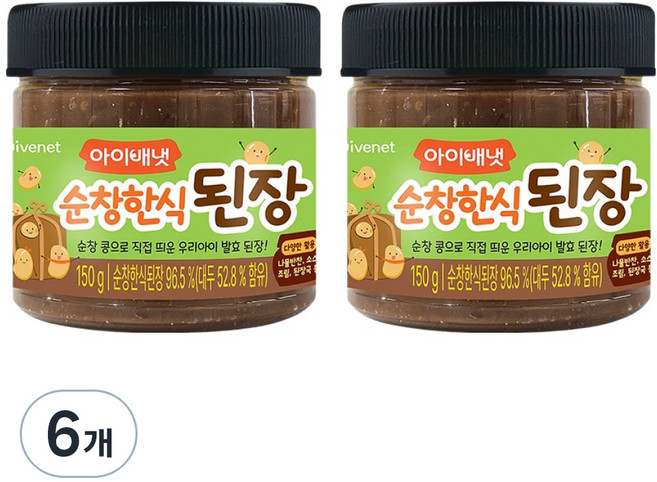 아이배냇 순창 한식 된장, 150g, 6개