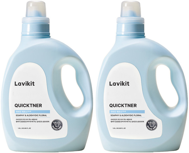라비킷 퀵트너 섬유유연제 비누향 본품, 1.8L, 2개