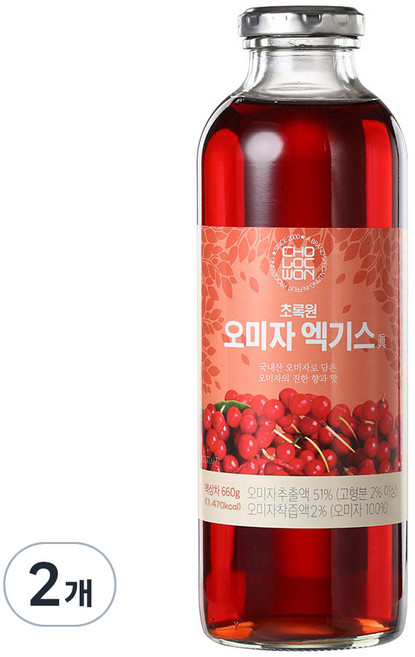 오미자 엑기스, 660g, 2개, 1개입