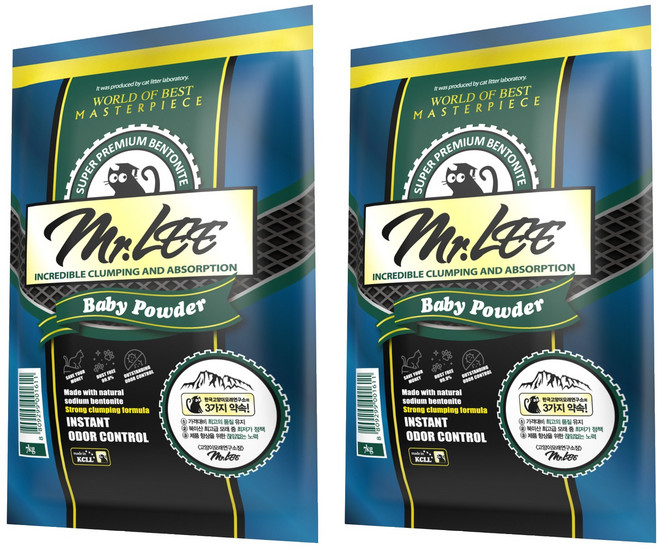 미스터리 고양이 모래, 7kg, 2개, 베이비파우더향