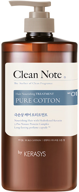 KERASYS 可瑞絲 Clean Note 護髮乳 清新棉花香, 1L, 1瓶