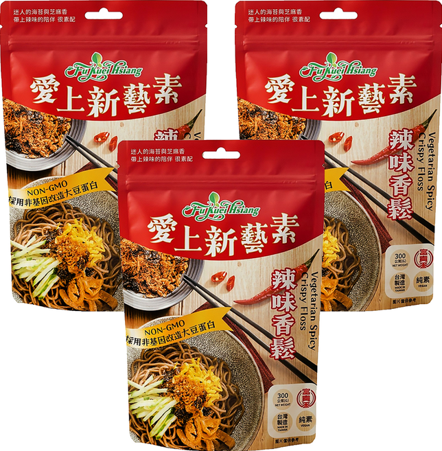 富貴香 辣味香鬆 純素, 300g, 3包