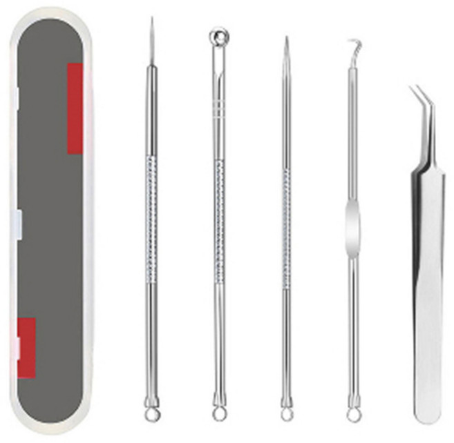 피지 블랙헤드 압출기 5종 + 케이스 세트, 1세트