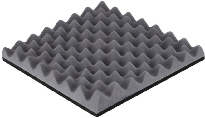 Delirium 阻燃牆壁 寢室 錄音室 隔音 防音 吸音材 高密度一體式泡棉 100 x 100 x 2 cm, 灰色, 1個