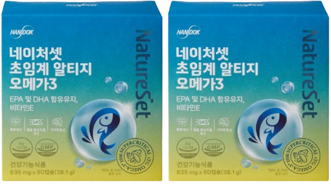 네이처셋 초임계 알티지 오메가3, 60정, 2개