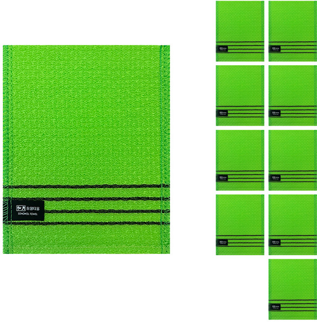 송월타월 다이아몬드 때밀이 수건 50, 연두, 5개입, 2세트