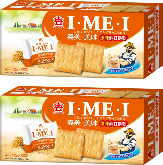 義美 美味蘇打餅乾 原味, 192g, 2盒