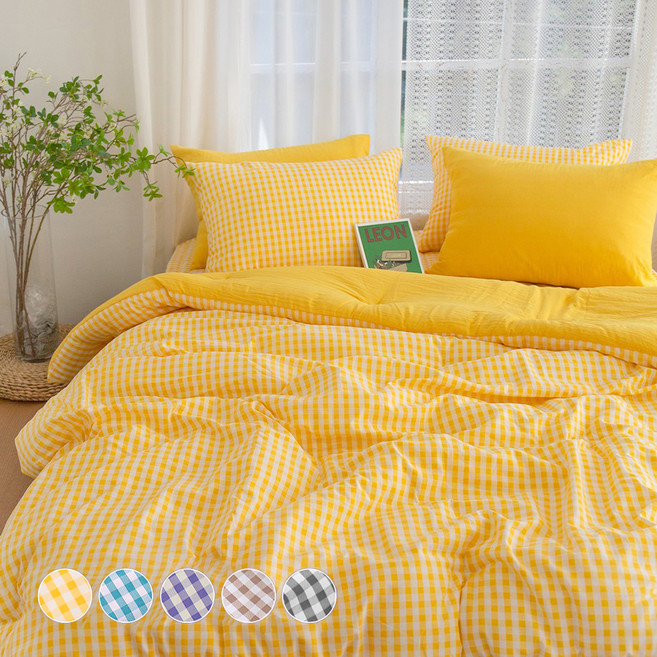 그래이불 국내 제조 부드러운 깅엄 체크 차렵이불 단품