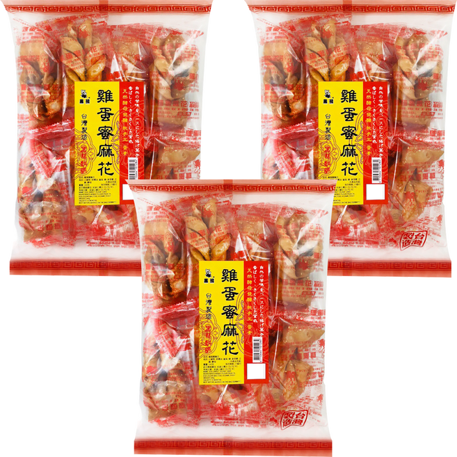 黑熊 雞蛋蜜麻花, 180g, 3袋