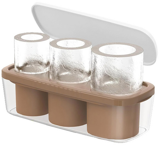 심플라인 실리콘 텀블러 전용 얼음틀 3구, 브라운, 1개