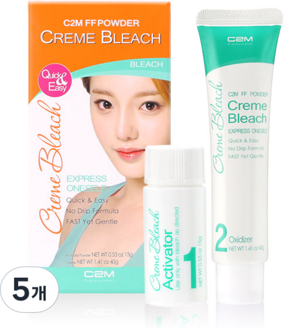 C2M 에프에프 파우더 크렘 브리치 탈색제, 55g, 5개
