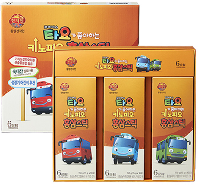 천지인 타요가 좋아하는 키노피오 홍삼스틱, 450g, 1개