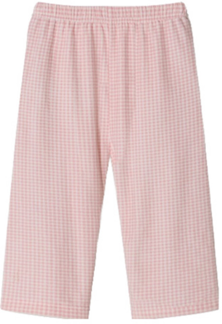 unifriend 兒童格紋超細纖維刷毛九分褲