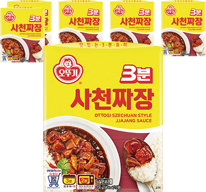 오뚜기3분 사천짜장, 200g, 6개