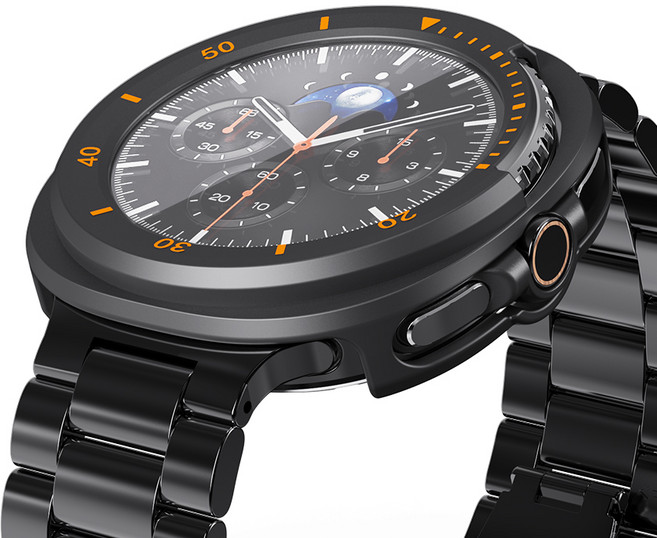 칸탐 갤럭시워치8 클래식 풀커버 베젤 케이스, 블랙오렌지, 1세트