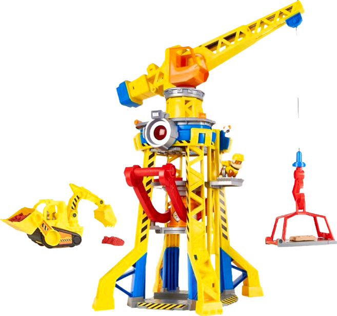 PAW PATROL 汪汪隊立大功 小礫與工程家族汪汪工廠系列 高吊塔套裝組 340g, 多色, 1組