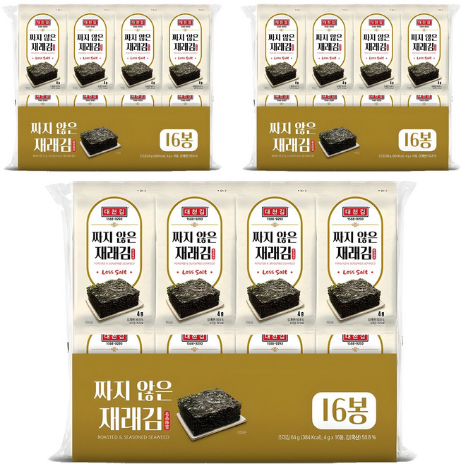 대천김 짜지 않은 재래김 C1128-K, 4g, 48개