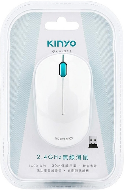 Kinyo 迷你 2.4GHz Wireless 滑鼠 綠色 1600 DPI GKM-911