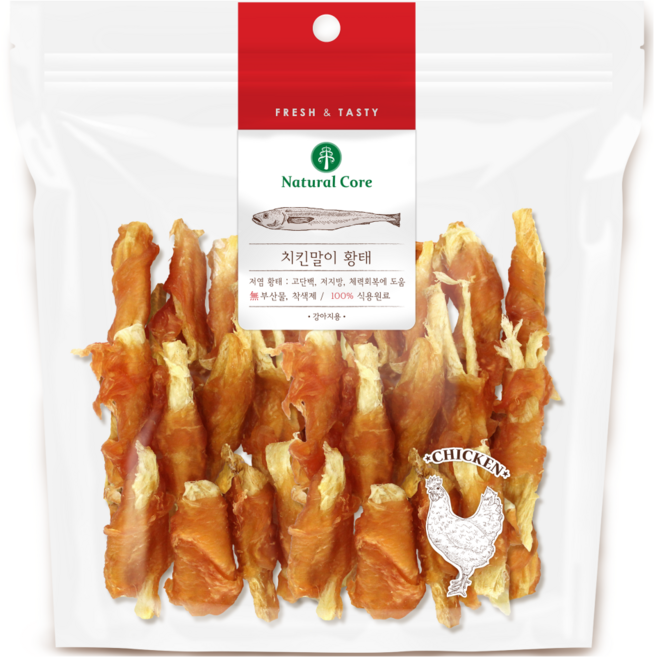 네츄럴코어 강아지 치킨말이 황태 간식, 혼합맛(치킨/황태), 1개, 220g