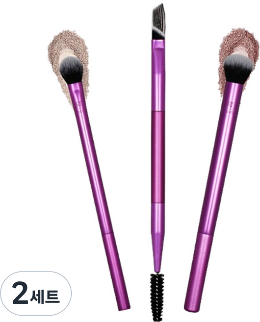 리얼테크닉스 아이 섀이드 블렌드 브러쉬 3종 세트, 혼합색상, 2세트