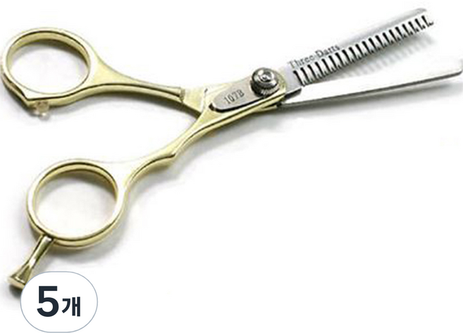 두림스 전문 고급 미용실 컷트 이발 가정용 헤어 숱 가위, 골드, 5개