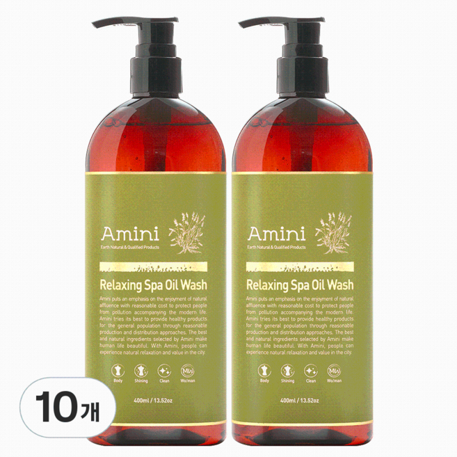 아미니 릴렉싱 스파오일워시 허브향, 400ml, 10개