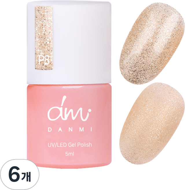 단미 컬러 젤네일, P8 벌꿀향기, 5ml, 6개