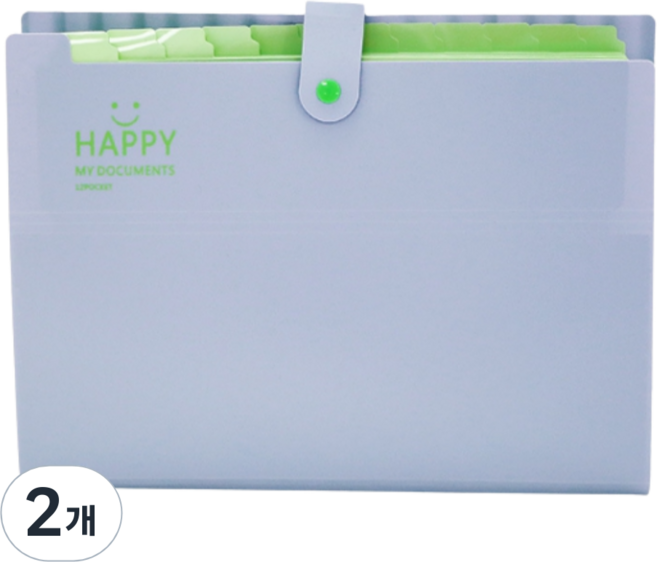 아베른 12칸 스마일 마카롱 바인더 아코디언파일, 퍼플, 2개