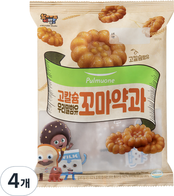 풀무원 고칼슘 꼬마약과, 밀, 200g, 4개