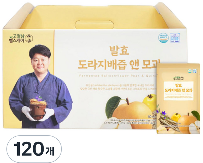 고철남헬스케어 발효 도라지배즙 앤 모과, 80ml, 120개