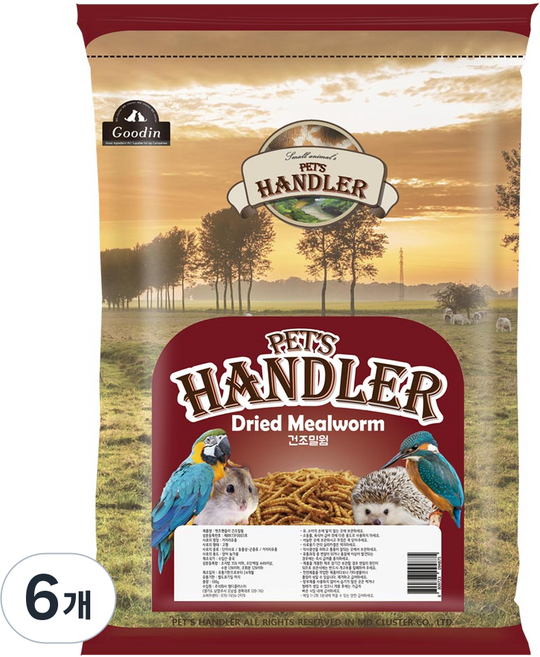 펫츠핸들러 햄스터 앤 고슴도치 영양간식 건조밀웜 오리지널 리필형, 100g, 6개